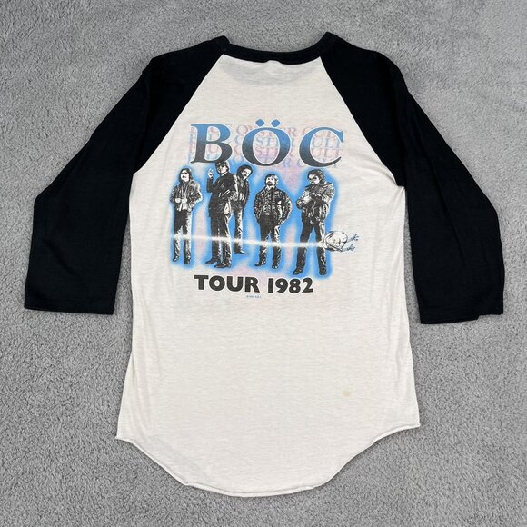 Vintage 1982 Blue Oyster Cult BOC Tour Raglan T-Shirt Size Medium - Picture 2 of 7